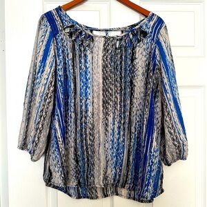 HeartSoul Blue Black Stripe Blouse XL